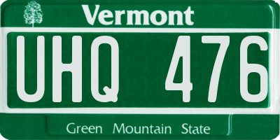 VT license plate UHQ476