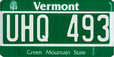 VT license plate UHQ493