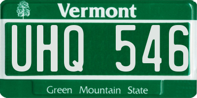 VT license plate UHQ546