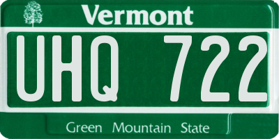 VT license plate UHQ722