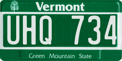 VT license plate UHQ734