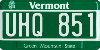 VT license plate UHQ851