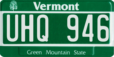 VT license plate UHQ946