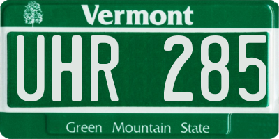 VT license plate UHR285