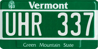 VT license plate UHR337