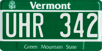 VT license plate UHR342