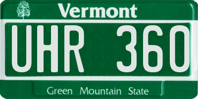 VT license plate UHR360