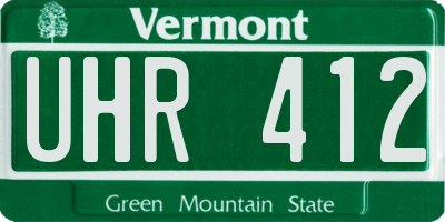 VT license plate UHR412