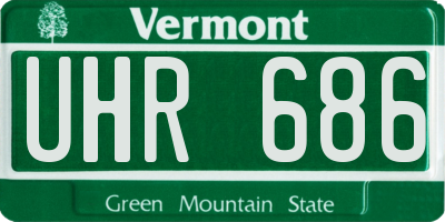 VT license plate UHR686