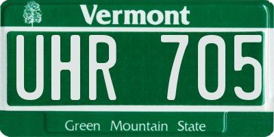 VT license plate UHR705