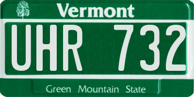 VT license plate UHR732