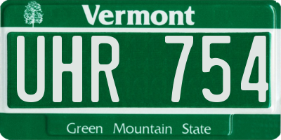 VT license plate UHR754