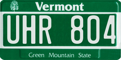 VT license plate UHR804