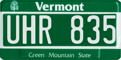 VT license plate UHR835