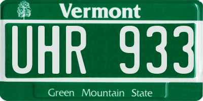 VT license plate UHR933