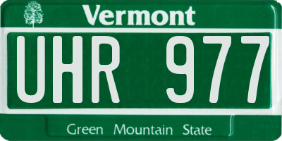 VT license plate UHR977