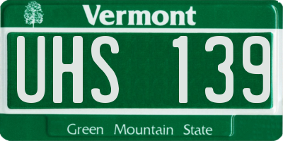 VT license plate UHS139