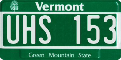 VT license plate UHS153