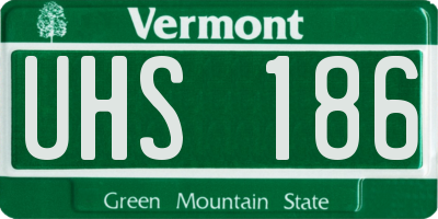 VT license plate UHS186