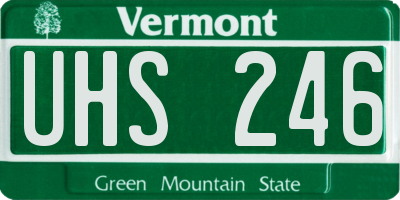 VT license plate UHS246
