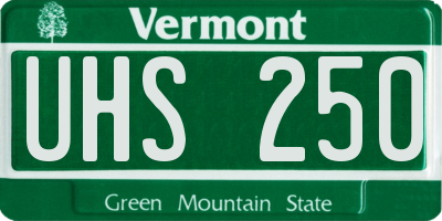 VT license plate UHS250