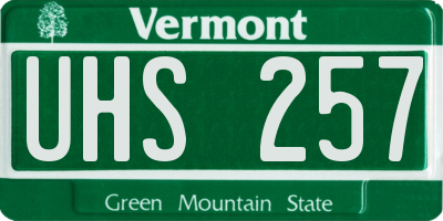 VT license plate UHS257