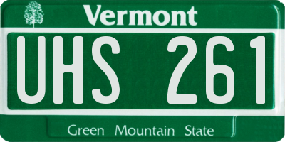 VT license plate UHS261