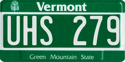 VT license plate UHS279
