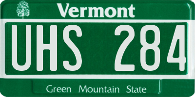 VT license plate UHS284