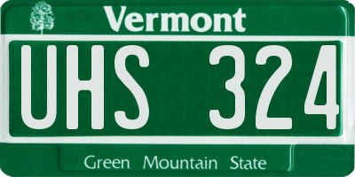 VT license plate UHS324