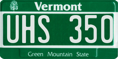 VT license plate UHS350