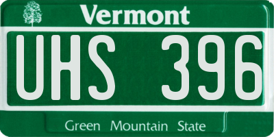 VT license plate UHS396