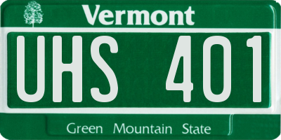 VT license plate UHS401