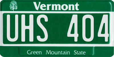 VT license plate UHS404