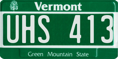 VT license plate UHS413