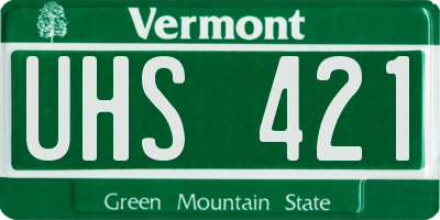 VT license plate UHS421
