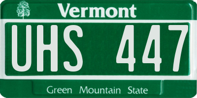 VT license plate UHS447