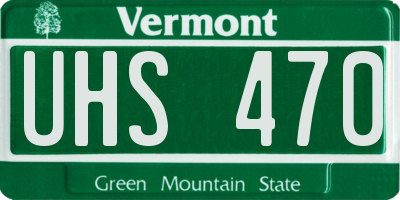 VT license plate UHS470
