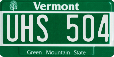 VT license plate UHS504