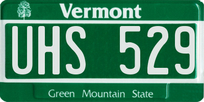 VT license plate UHS529