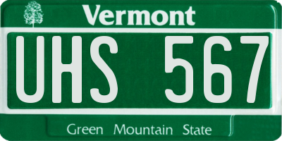 VT license plate UHS567