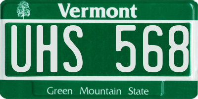 VT license plate UHS568