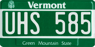 VT license plate UHS585