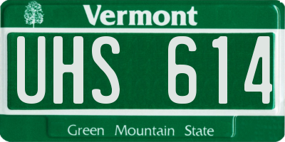 VT license plate UHS614