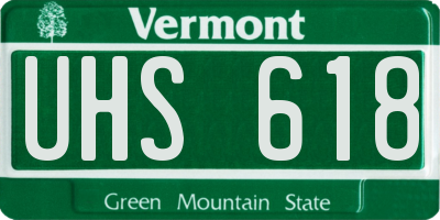 VT license plate UHS618