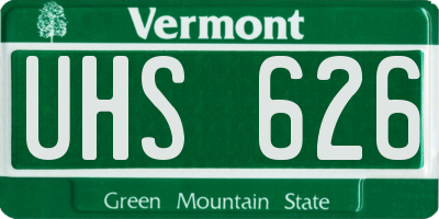 VT license plate UHS626