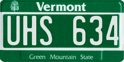 VT license plate UHS634