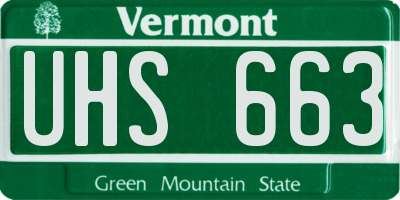 VT license plate UHS663