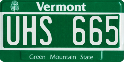 VT license plate UHS665