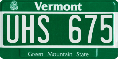 VT license plate UHS675